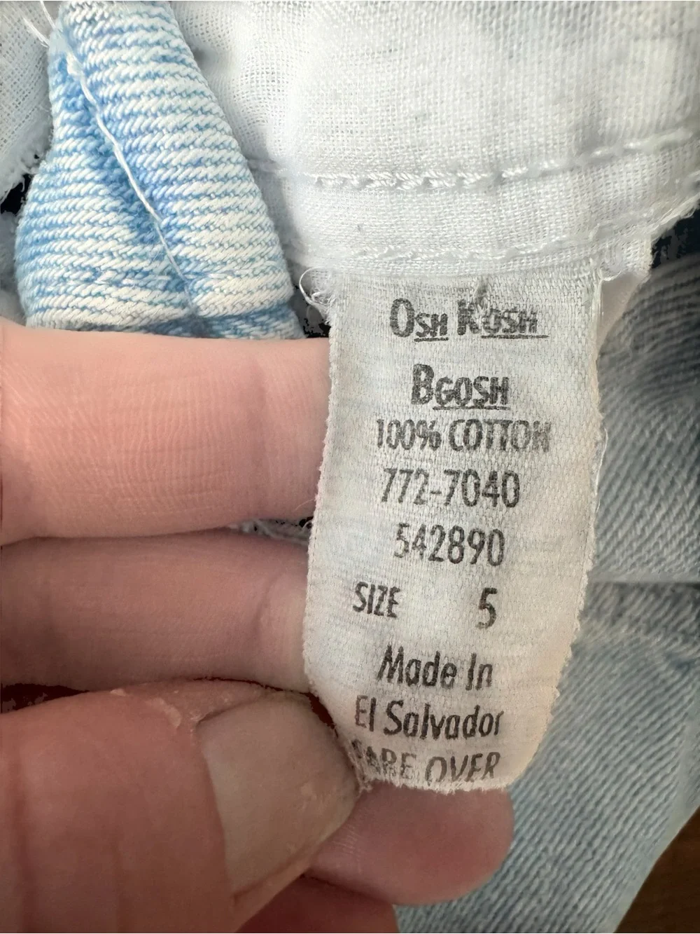 Vintage 90s OshKosh B’gosh Westbank Denim Shortalls Overalls Size 5 Light Wash